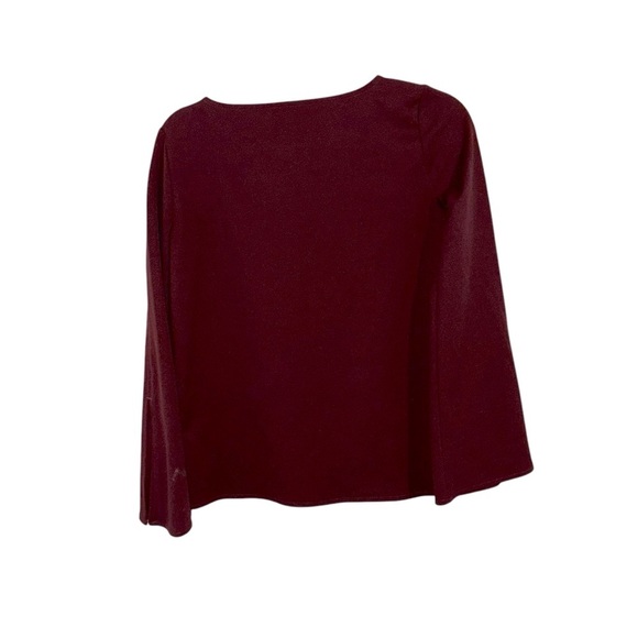 Ann Taylor Split Sleeve Hem Burgundy Top | Maroon Red | Work Office | Size XS - Picture 2 of 4